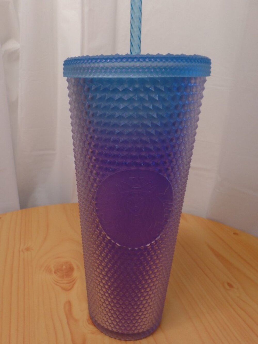 Starbucks 2024 Matte Ombré Purple Blue Tumbler 24oz Gradient Studded Mermaid-NEW